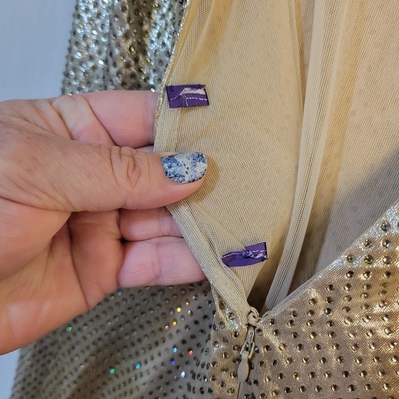 Ralph Lauren Purple Label Donelle Metallic Jersey Cocktail Dress Size 10 $4,990 - Picture 4 of 12